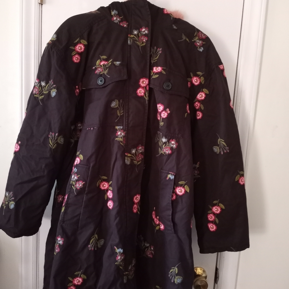 COPY - COPY - Kate Spade Fur Hooded Floral Coat